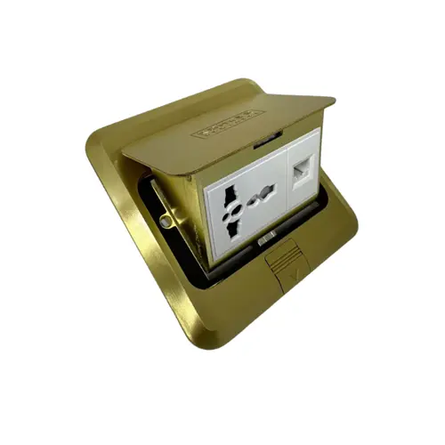 Ổ cắm âm sàn 3 chấu + ổ cắm mạng KG-02
