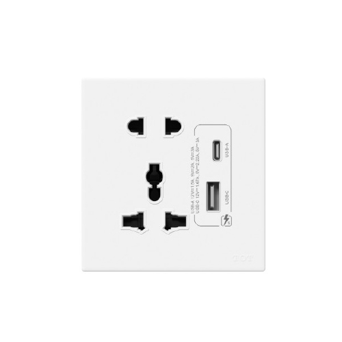 Ổ cắm 5 chấu + USB-A + Type C K06 E438